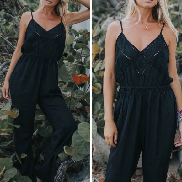 Amuse Society Pants - Amuse Society | Phoenix Eyelet Jumper Black